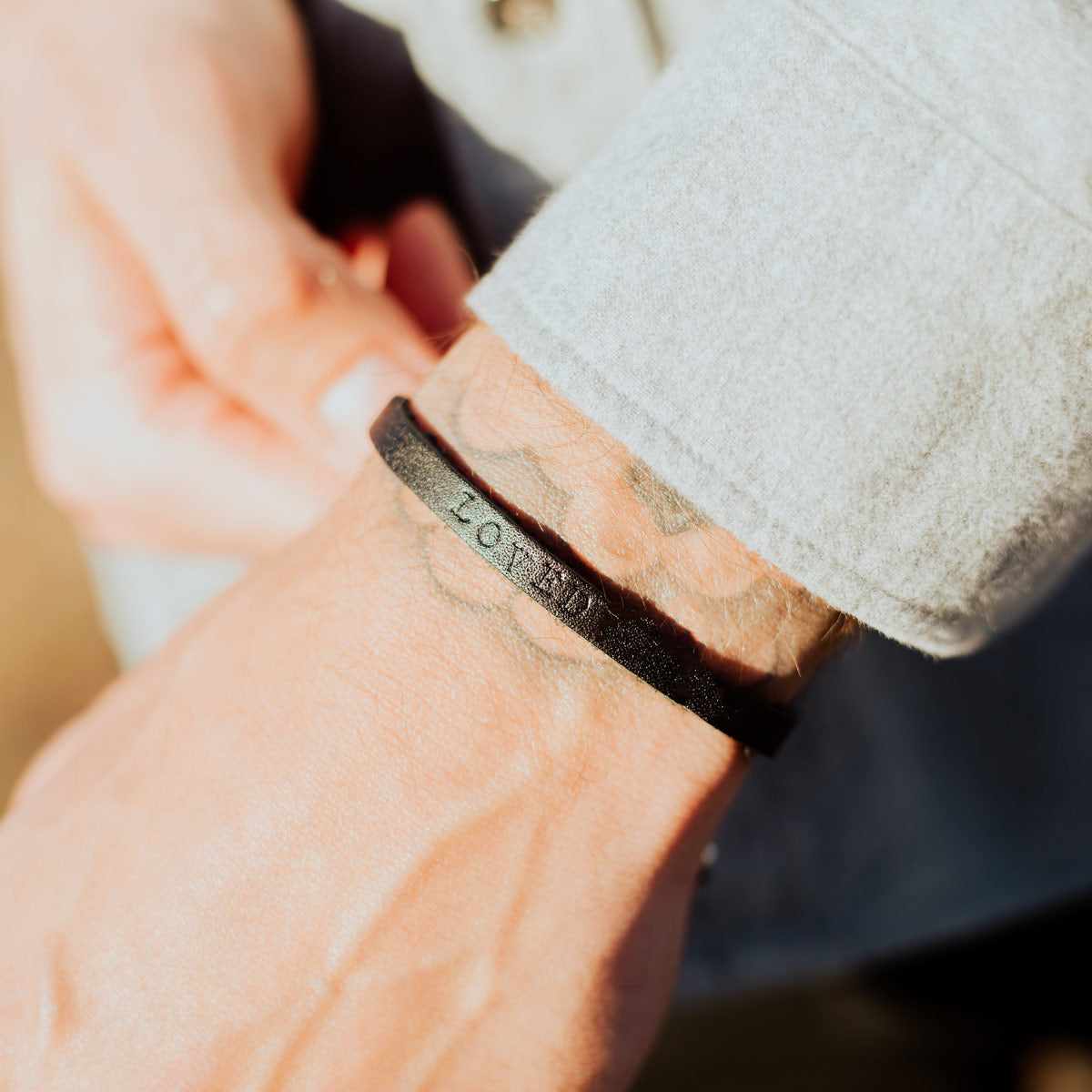 Garment of Grace Leather Scapular Bracelet (for Him)